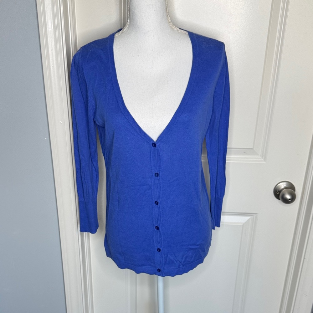 The Limited Vibrant Blue Button-Up Cardigan size medium